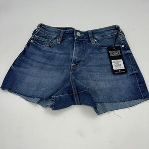 True Religion Maisie High Rise Raw Hem Shorts 26 NWT